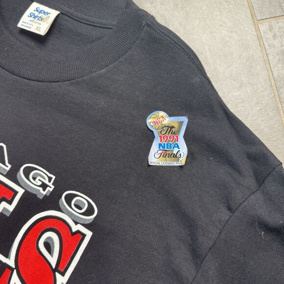 Vintage 1991 Chicago Bulls NBA Finals Champions T-Shirt XL Made in USA - Picture 4 of 9